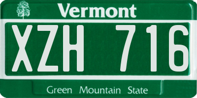 VT license plate XZH716