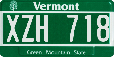 VT license plate XZH718