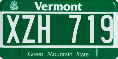 VT license plate XZH719