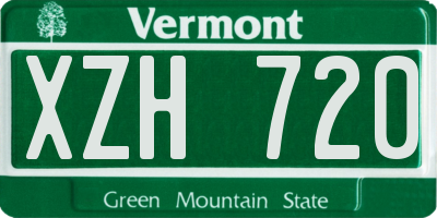 VT license plate XZH720