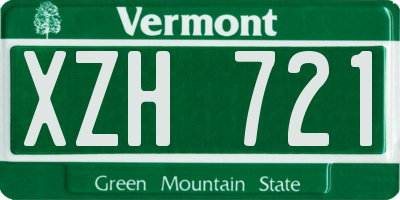 VT license plate XZH721