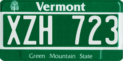 VT license plate XZH723