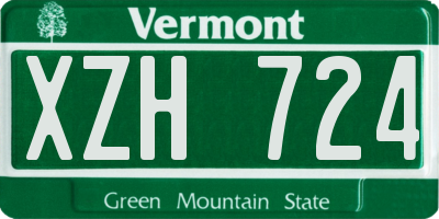 VT license plate XZH724