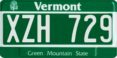 VT license plate XZH729