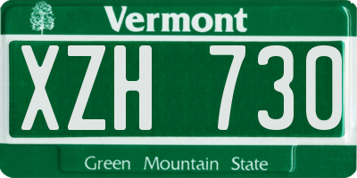 VT license plate XZH730