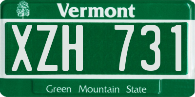 VT license plate XZH731
