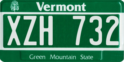VT license plate XZH732