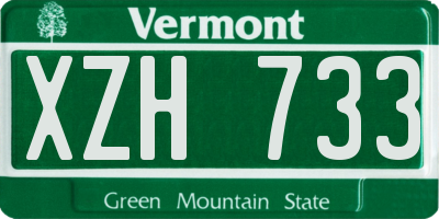 VT license plate XZH733