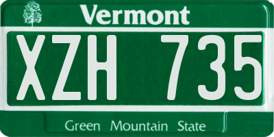 VT license plate XZH735