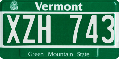 VT license plate XZH743