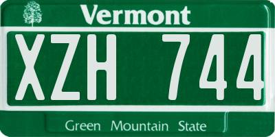 VT license plate XZH744