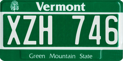 VT license plate XZH746