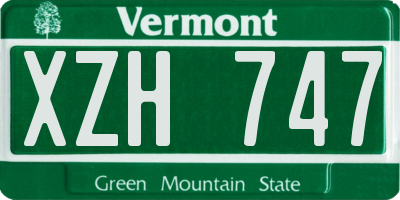 VT license plate XZH747