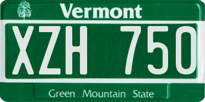 VT license plate XZH750