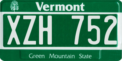 VT license plate XZH752