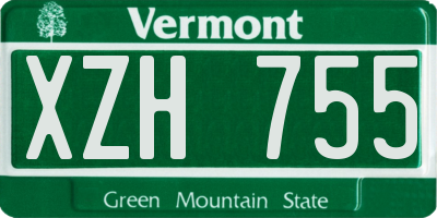 VT license plate XZH755