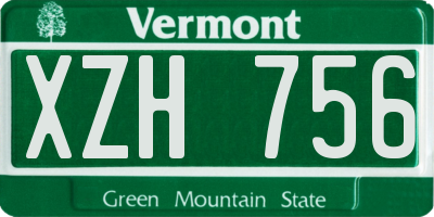 VT license plate XZH756