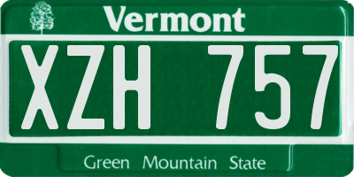 VT license plate XZH757