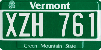 VT license plate XZH761