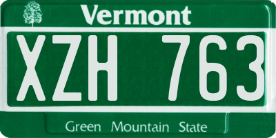 VT license plate XZH763