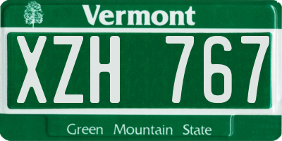 VT license plate XZH767