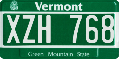 VT license plate XZH768