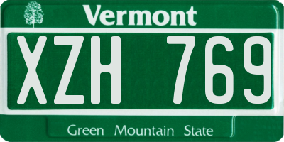 VT license plate XZH769