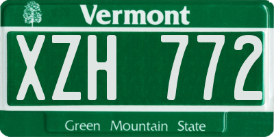 VT license plate XZH772
