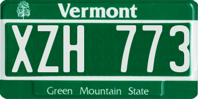VT license plate XZH773