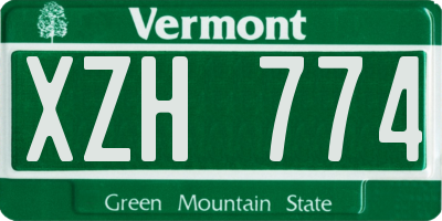 VT license plate XZH774