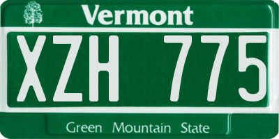 VT license plate XZH775