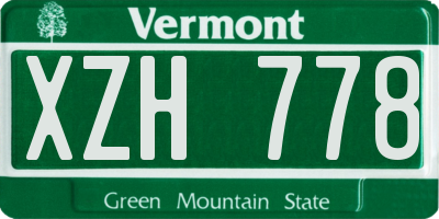 VT license plate XZH778