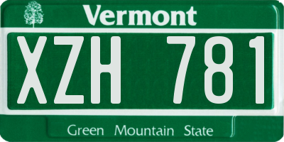 VT license plate XZH781