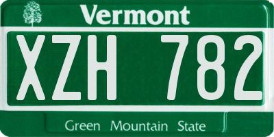 VT license plate XZH782