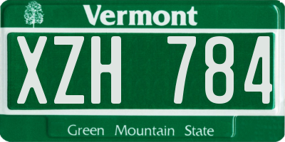VT license plate XZH784