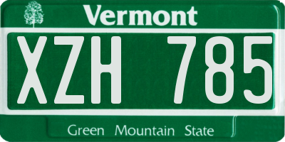 VT license plate XZH785