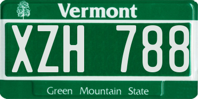 VT license plate XZH788