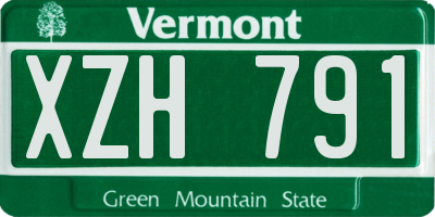 VT license plate XZH791