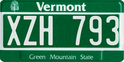 VT license plate XZH793