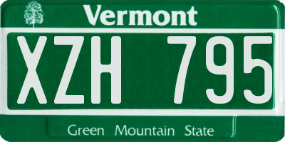 VT license plate XZH795