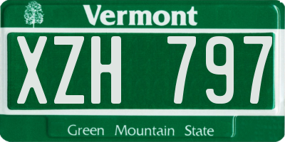 VT license plate XZH797