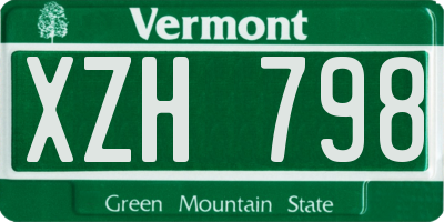 VT license plate XZH798