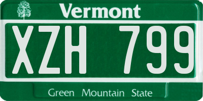 VT license plate XZH799