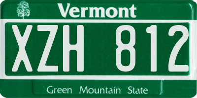 VT license plate XZH812