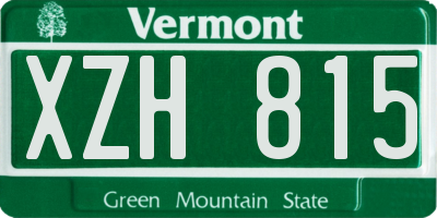 VT license plate XZH815