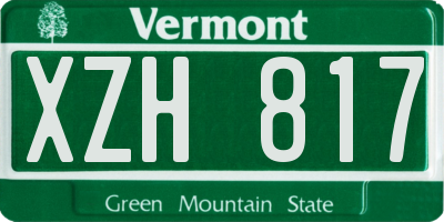 VT license plate XZH817
