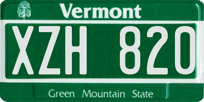 VT license plate XZH820
