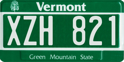 VT license plate XZH821