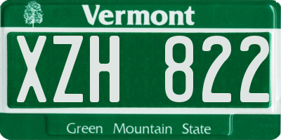 VT license plate XZH822