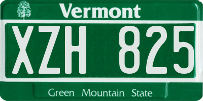 VT license plate XZH825